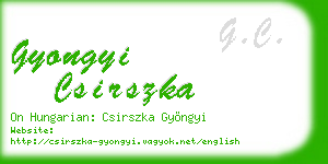 gyongyi csirszka business card