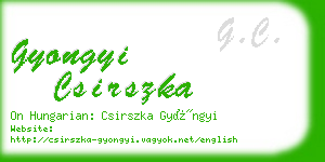 gyongyi csirszka business card